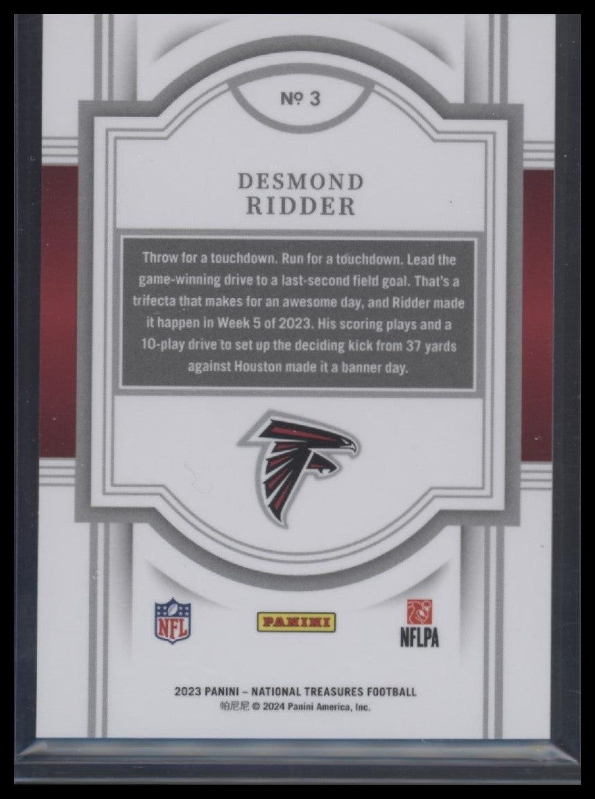2023 Panini National Treasures #3 Desmond Ridder Holo Silver #/25