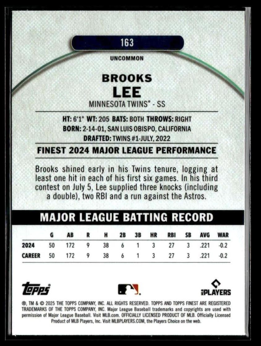 2025 Finest #163 Brooks Lee Checkerboard