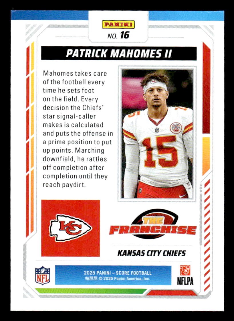 2025 Score #16 Patrick Mahomes II The Franchise