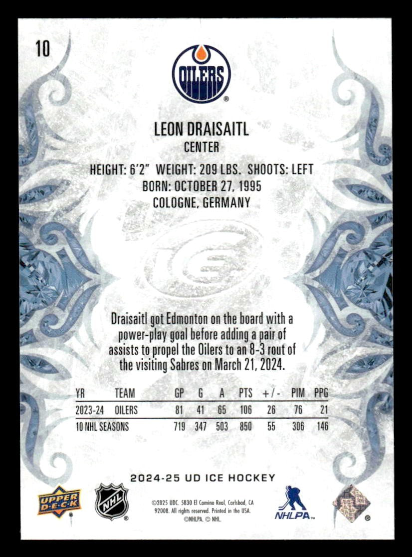 2024-25 Upper Deck Ice #10 Leon Draisaitl