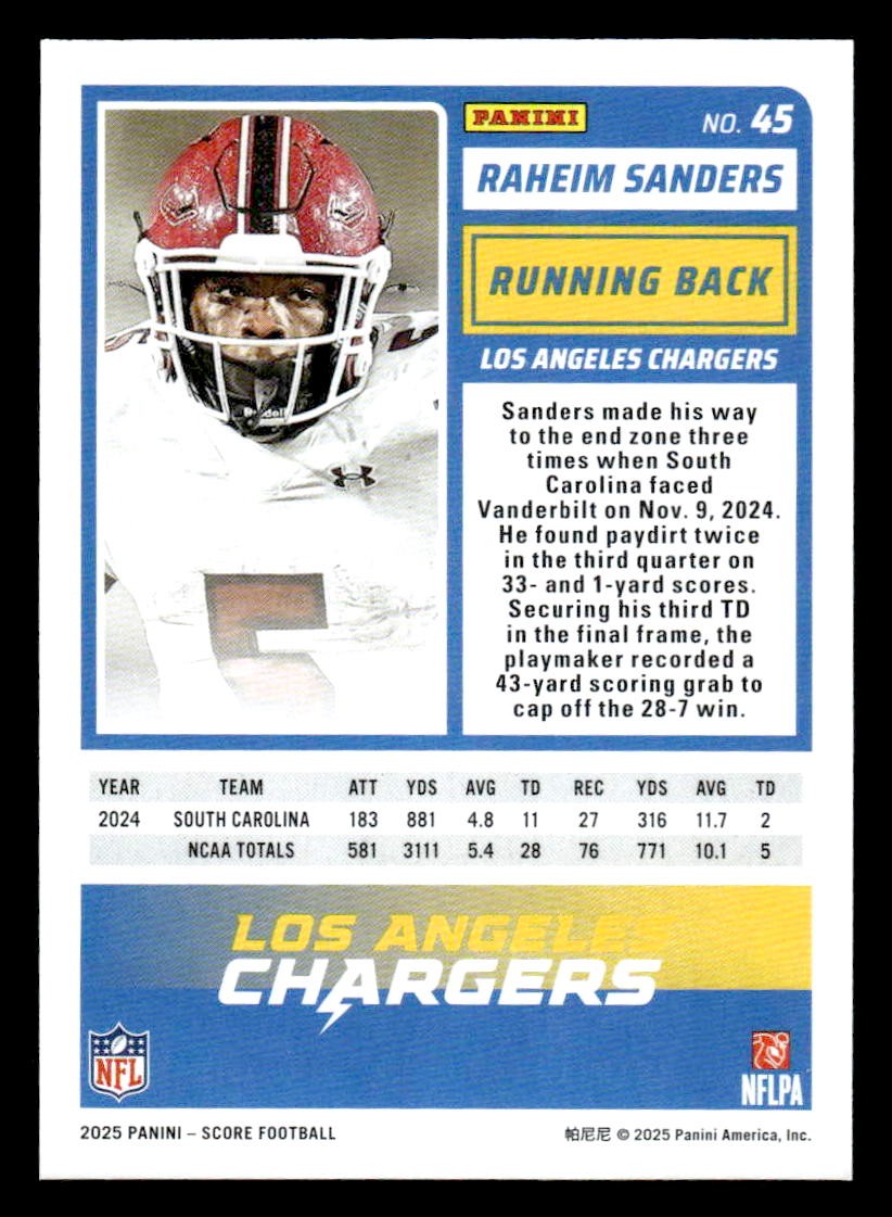 2025 Score #45 Raheim Sanders