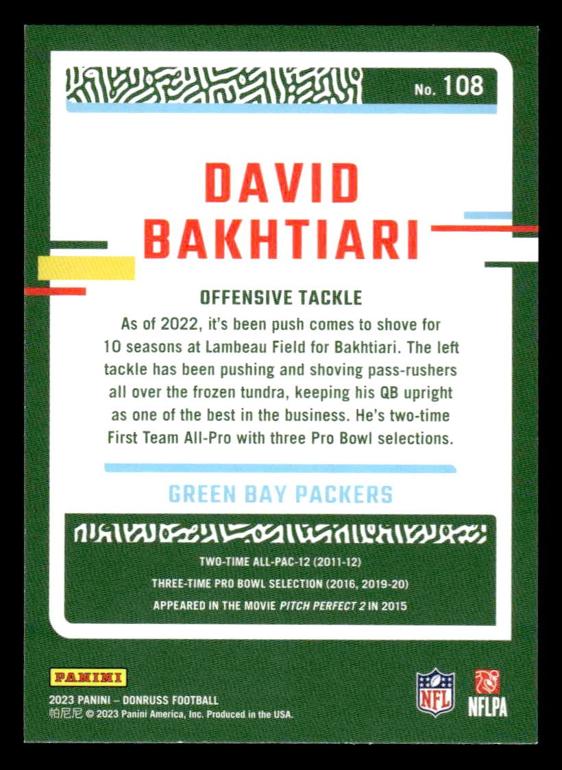 2023 Donruss #108 David Bakhtiari
