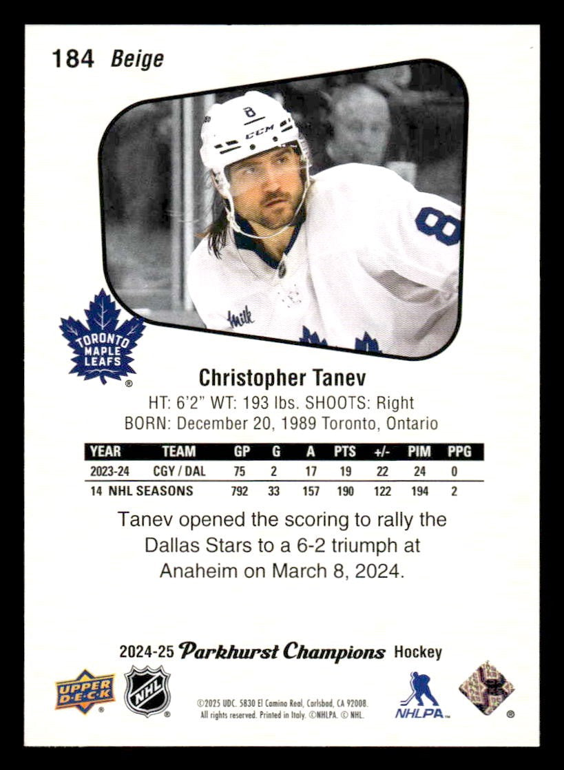 2024-25 Parkhurst Champions #184 Christopher Tanev
