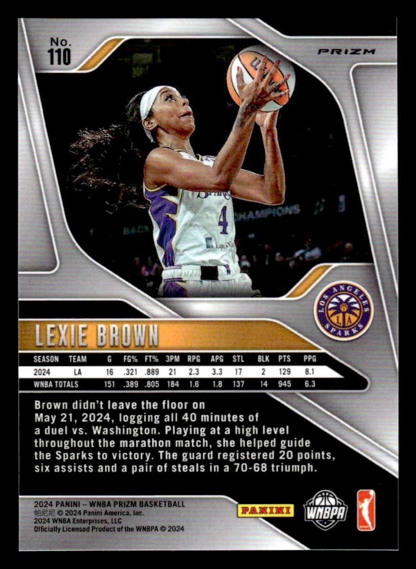 2024 Panini Prizm WNBA #110 Lexie Brown Ice Prizms