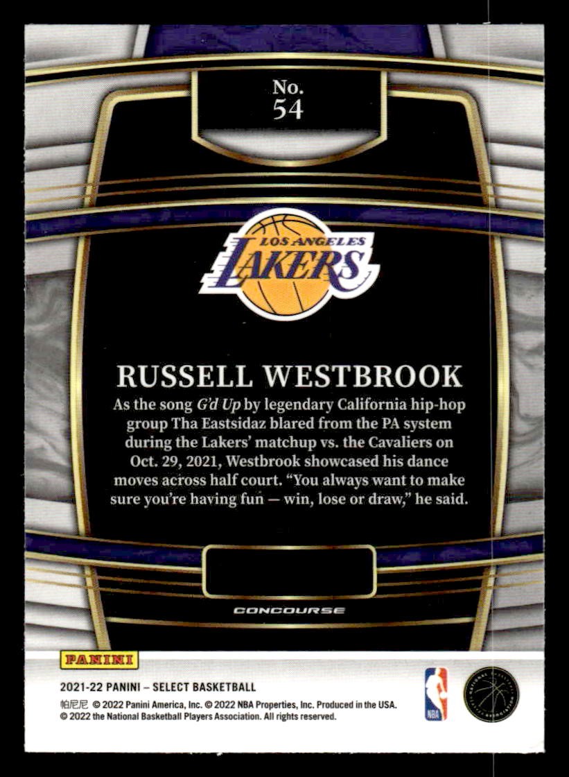 2021-22 Panini Select #54 Russell Westbrook Blue (Retail Base)