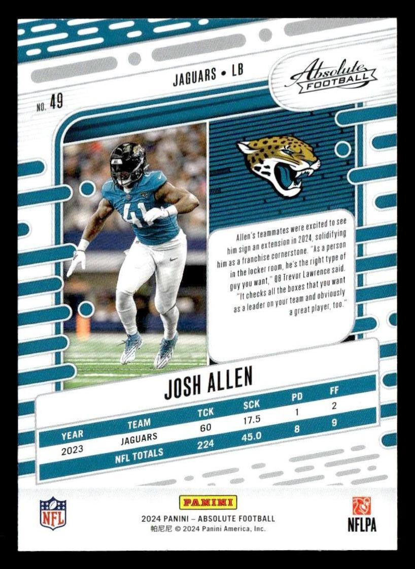 2024 Panini Absolute #49 Josh Hines-Allen Retail