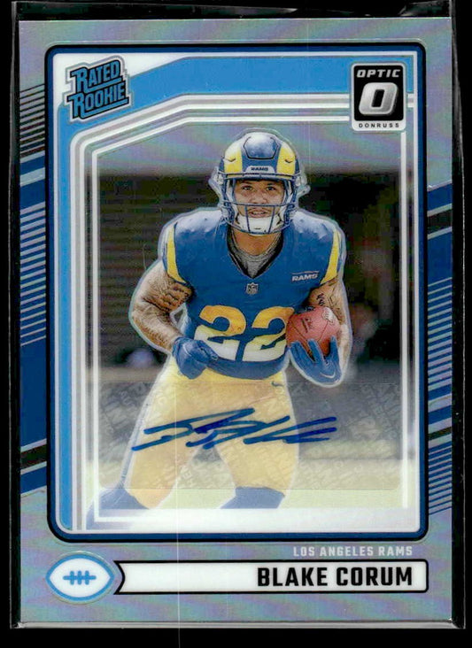 2024 Donruss #322 Blake Corum Optic Rated Rookies Preview Autograph
