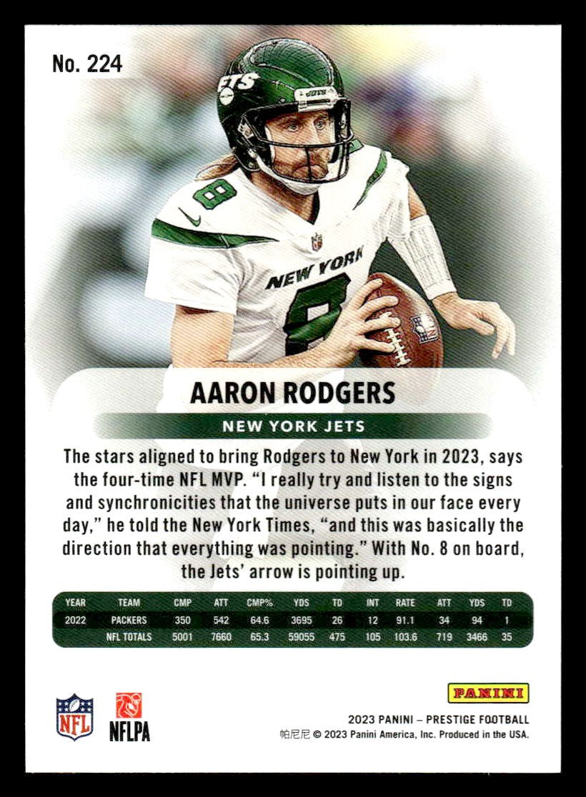 2023 Panini Prestige #224 Aaron Rodgers Xtra Points Galaxy