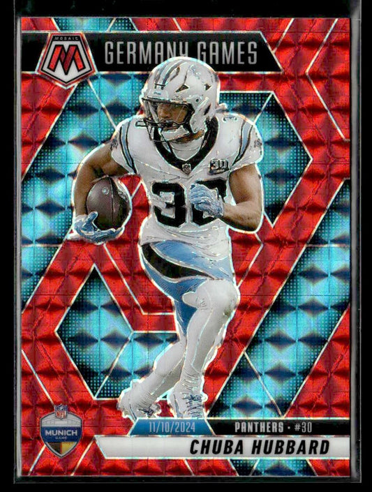 2025 Panini Mosaic #260 Chuba Hubbard Mosaic Red