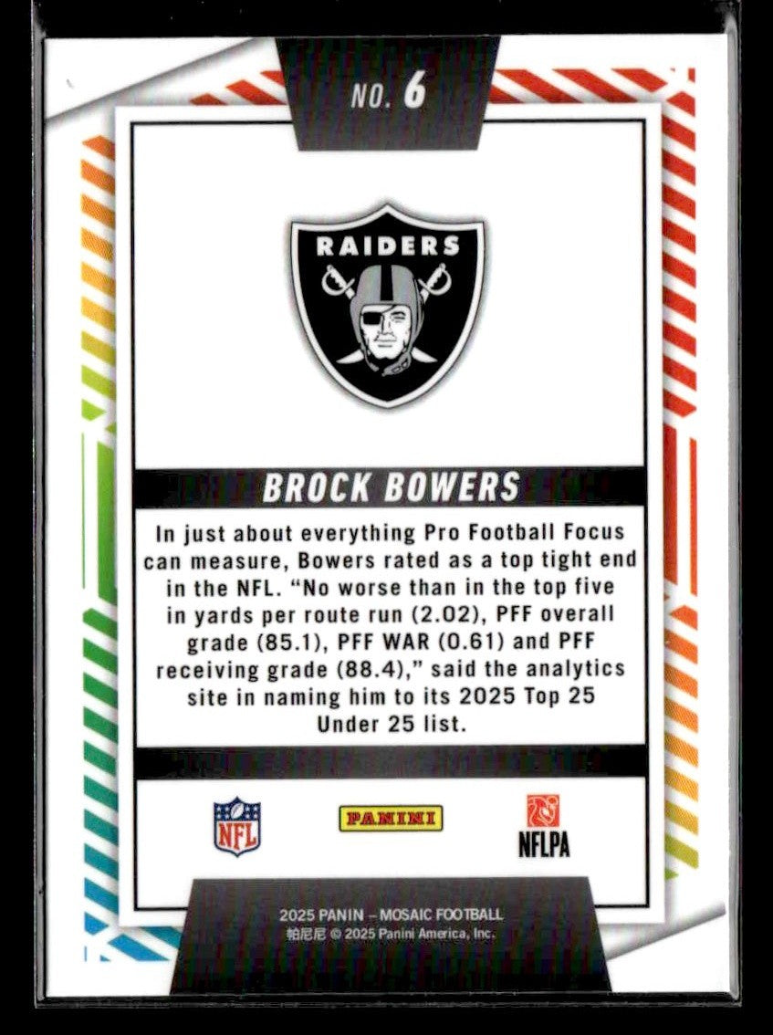 2025 Panini Mosaic #6 Brock Bowers Men of Mastery
