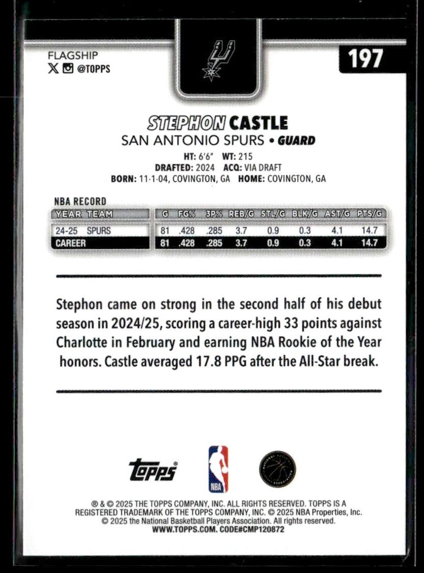 2025-26 Topps #197 Stephon Castle