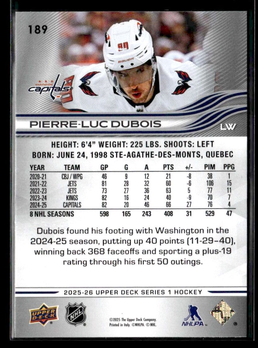 2025-26 Upper Deck #189 Pierre-Luc Dubois