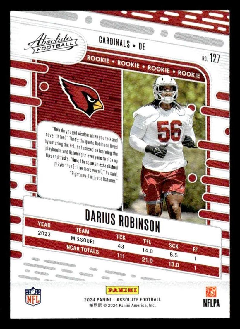 2024 Panini Absolute #127 Darius Robinson Retail