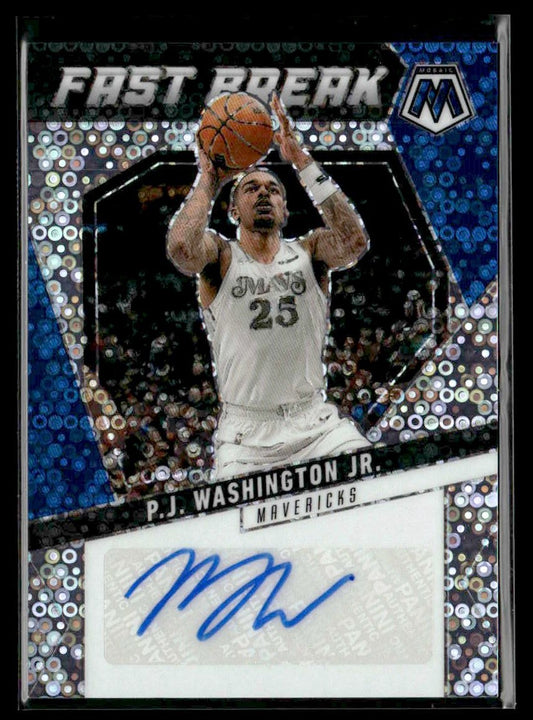 2024-25 Panini Mosaic #AFB-PJW PJ Washington Jr Fast Break Autos - Silver
