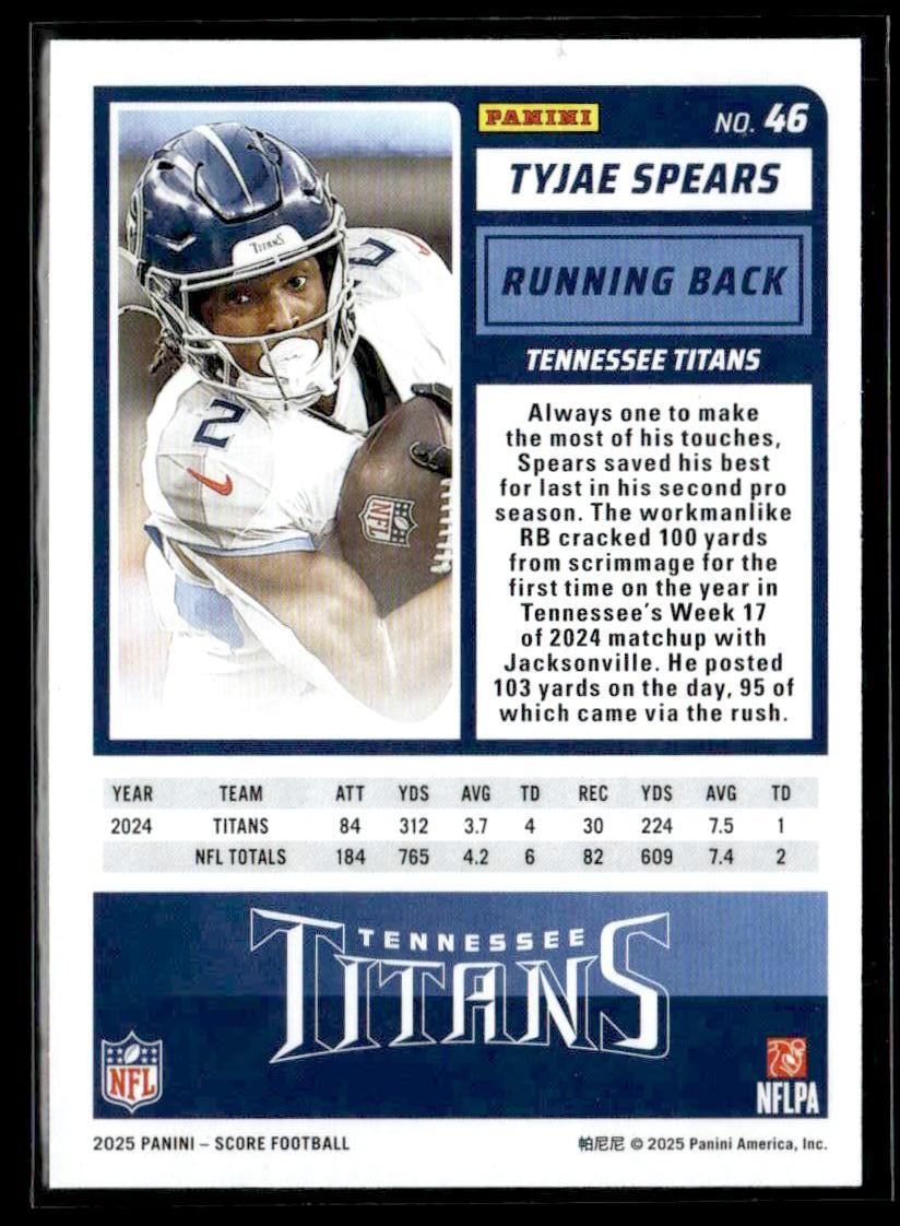 2025 Score #46 Tyjae Spears Showcase #/250