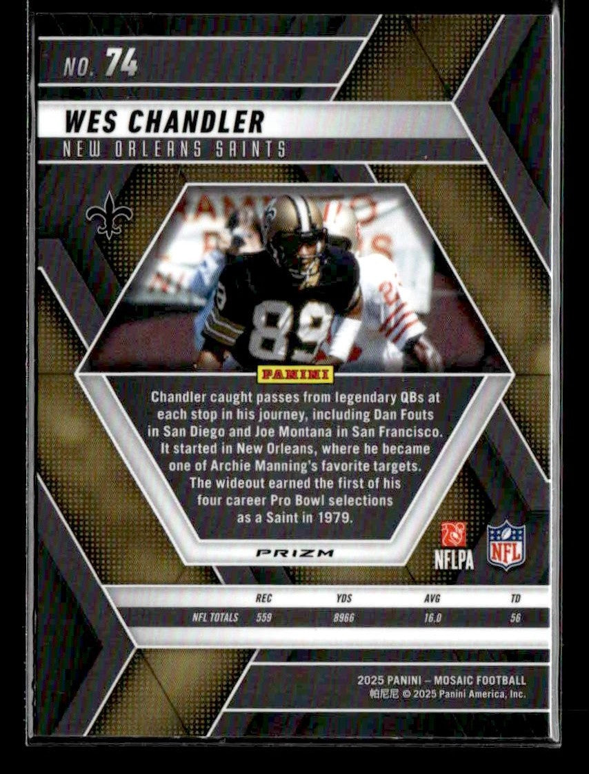 2025 Panini Mosaic #74 Wes Chandler Silver
