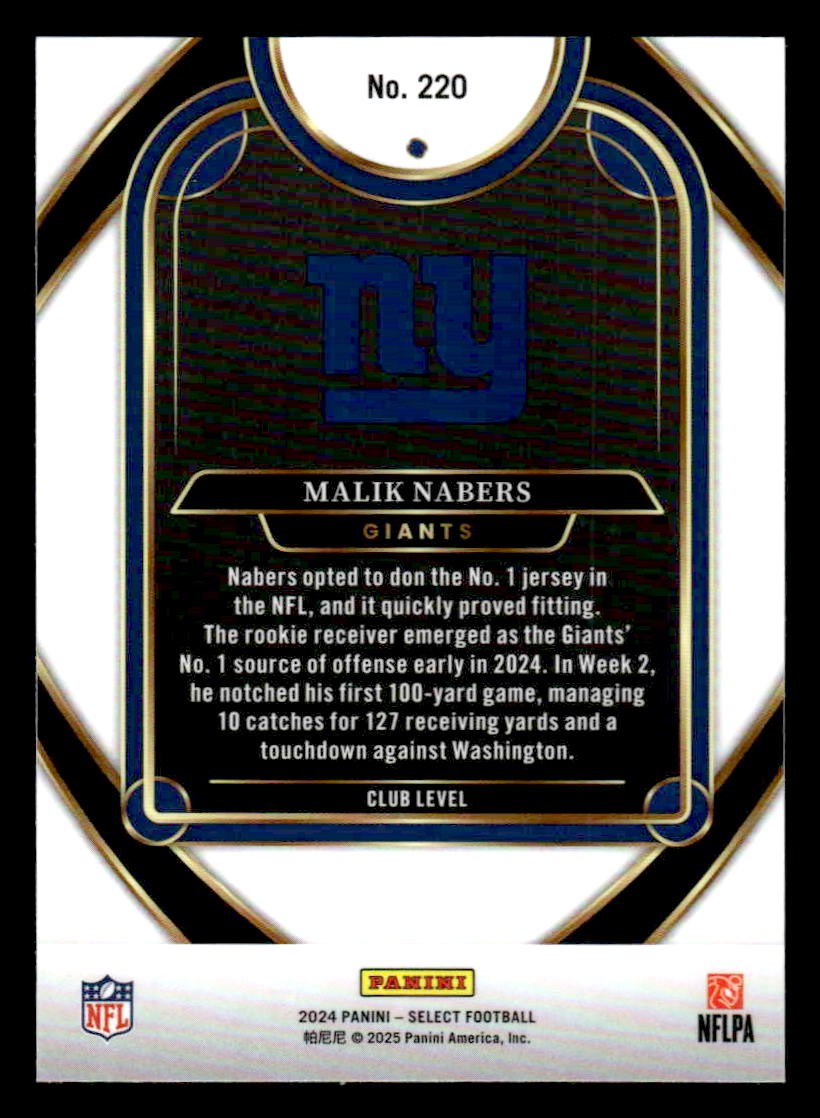 2024 Panini Select #220 Malik Nabers