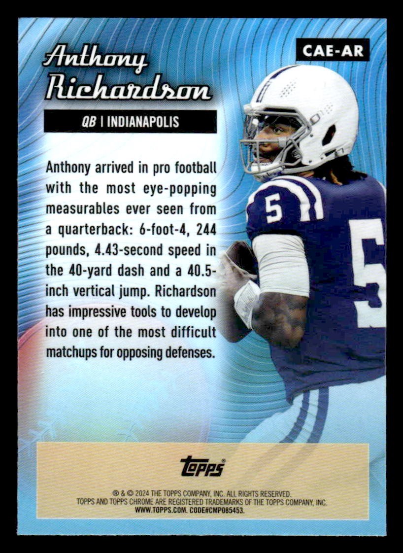 2024 Topps Chrome #CAE-AR Anthony Richardson Chrome All-Etch