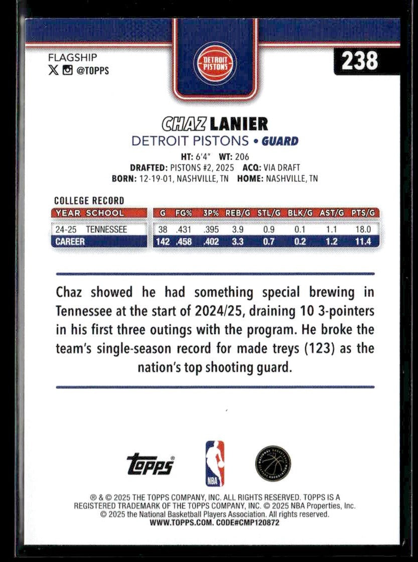 2025-26 Topps #238 Chaz Lanier