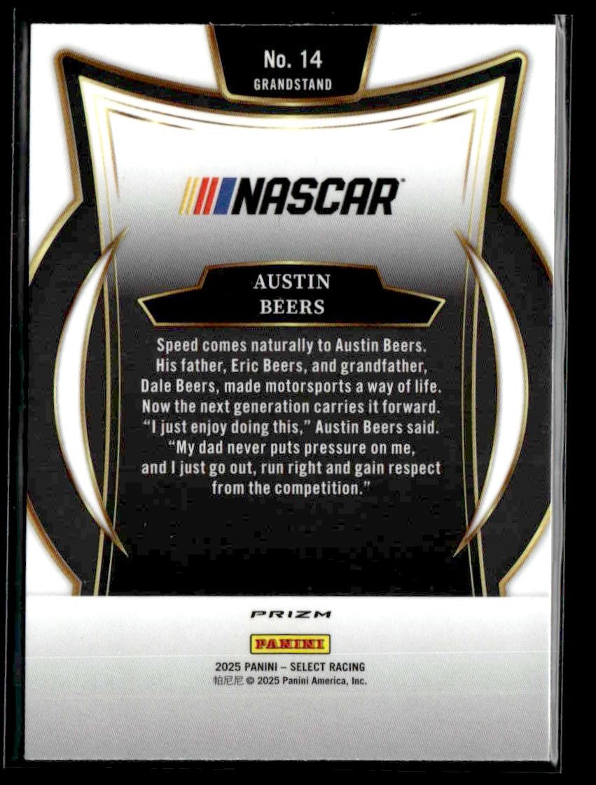 2025 Panini Select #14 Austin Beers Silver Prizms