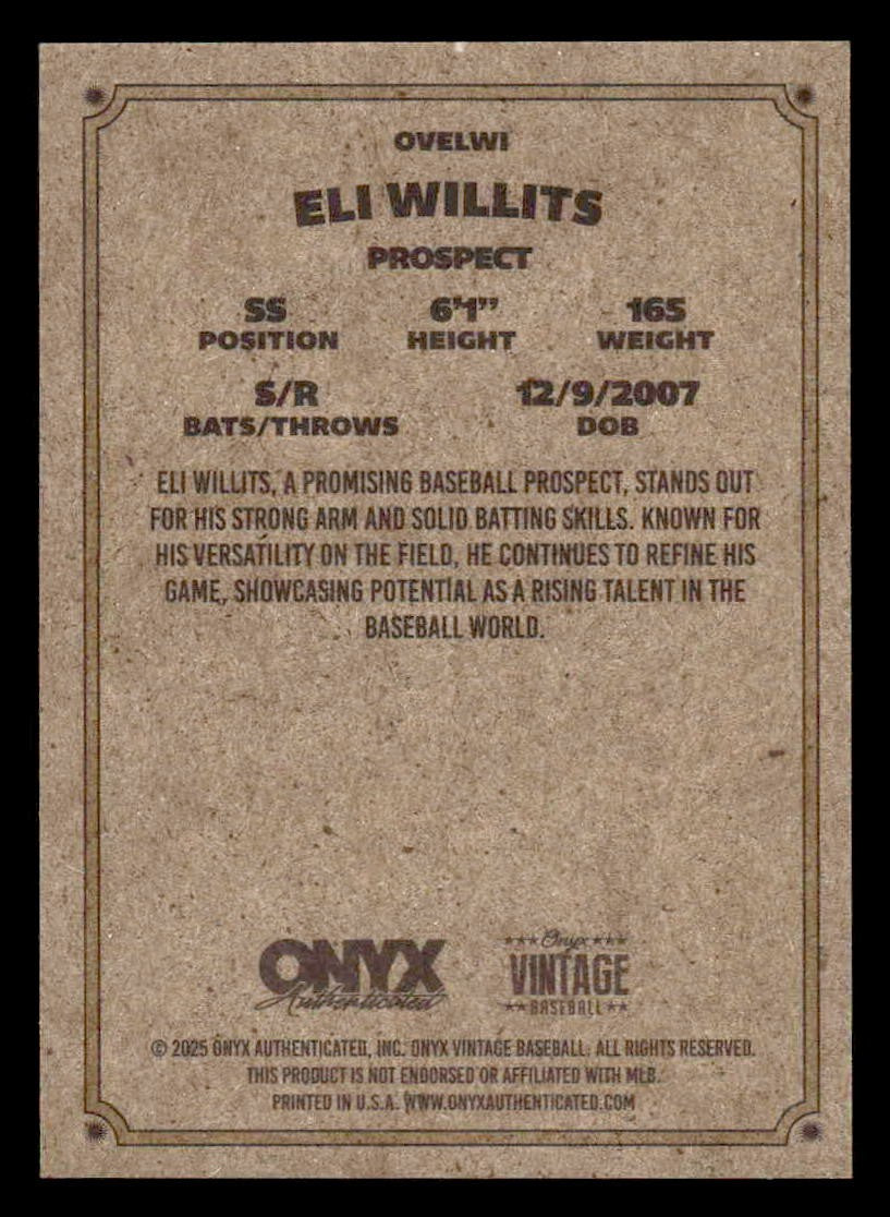 2025 Onyx Vintage #OVELWI Eli Willits