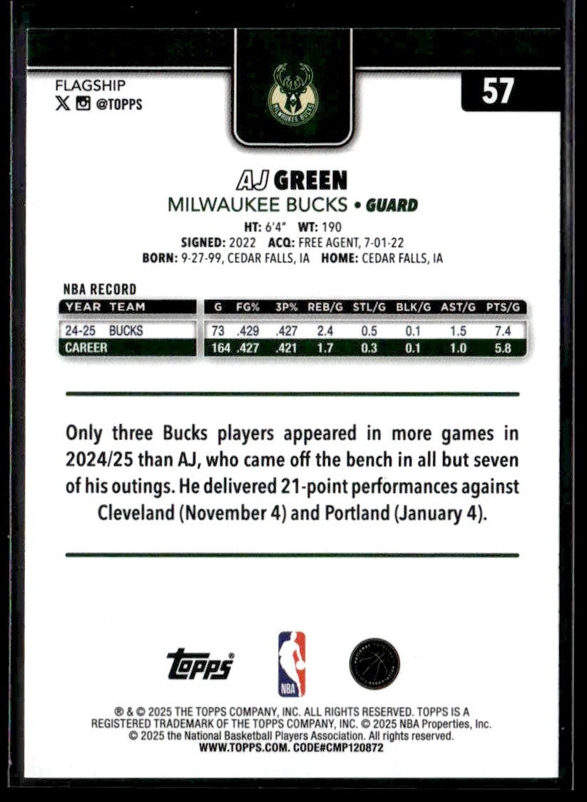 2025-26 Topps #57 AJ Green