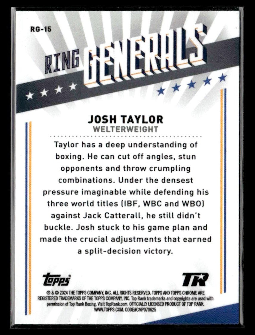 2024 Topps Chrome #RG-15 Josh Taylor Ring Generals Refractor