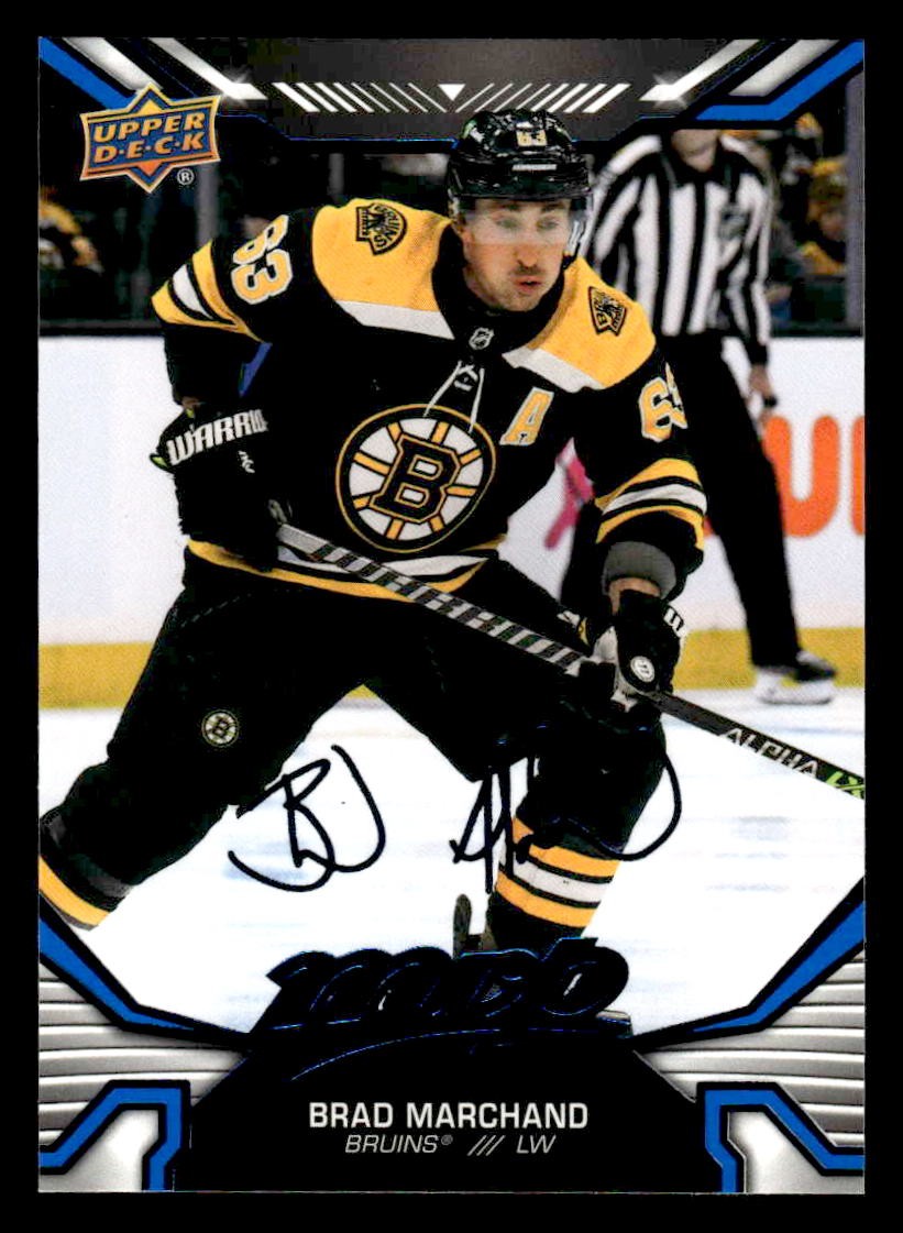 2022-23 Upper Deck MVP #214 Brad Marchand Blue Script