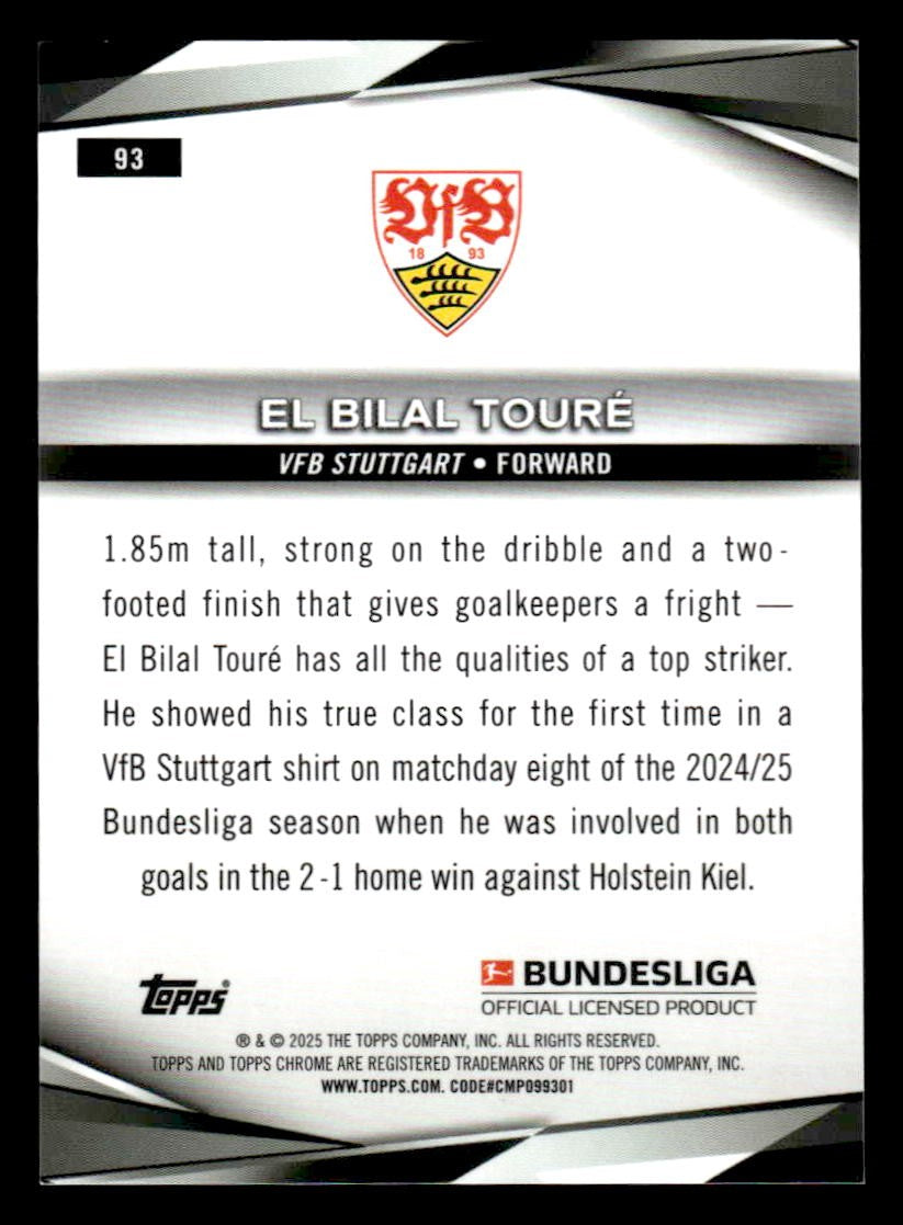 2025 Topps Sapphire Edition Bundesliga #93 El Bilal Toure