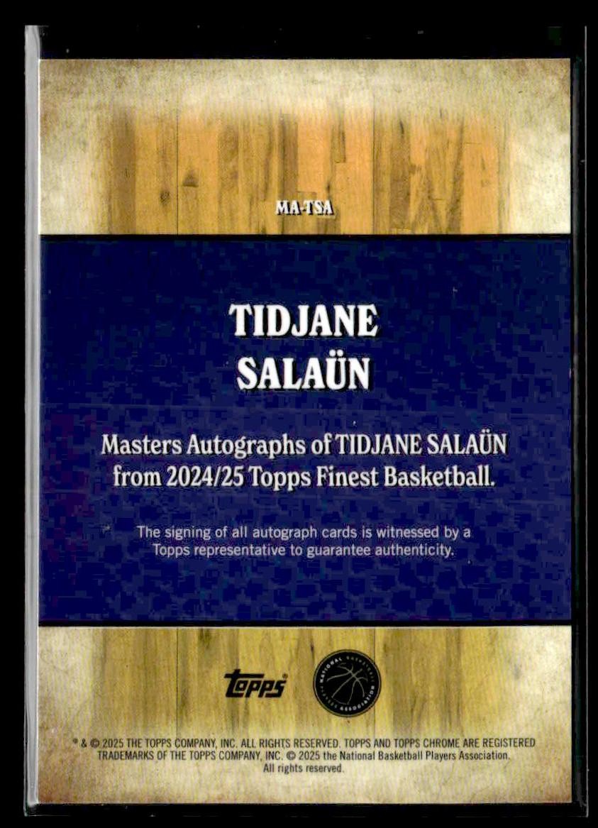 2024-25 Topps Finest #MA-TSA Tidjane Salaün Masters Autographs Gold Refractor