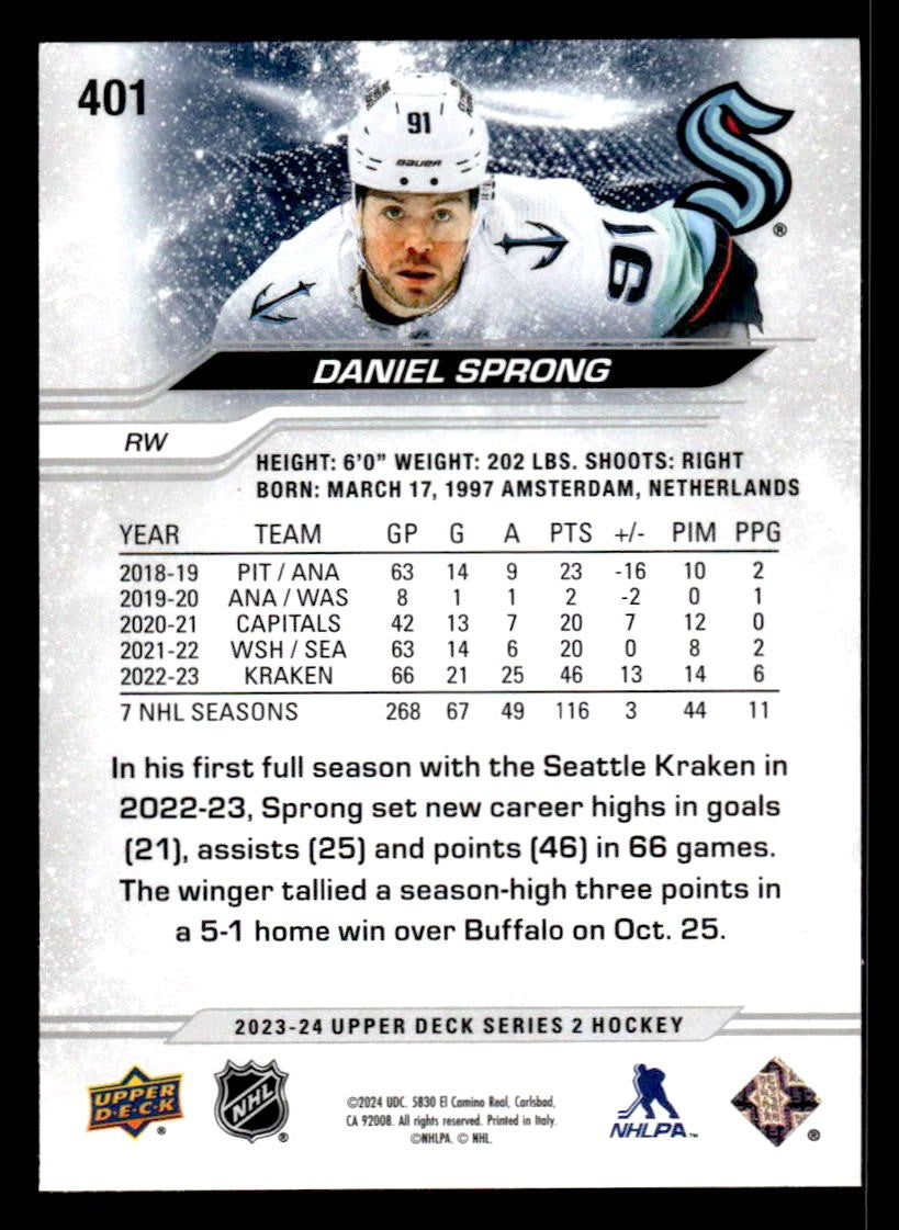 2023-24 Upper Deck #401 Daniel Sprong