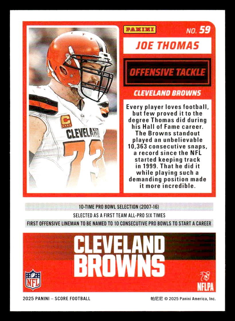 2025 Score-A-Treat #59 Joe Thomas