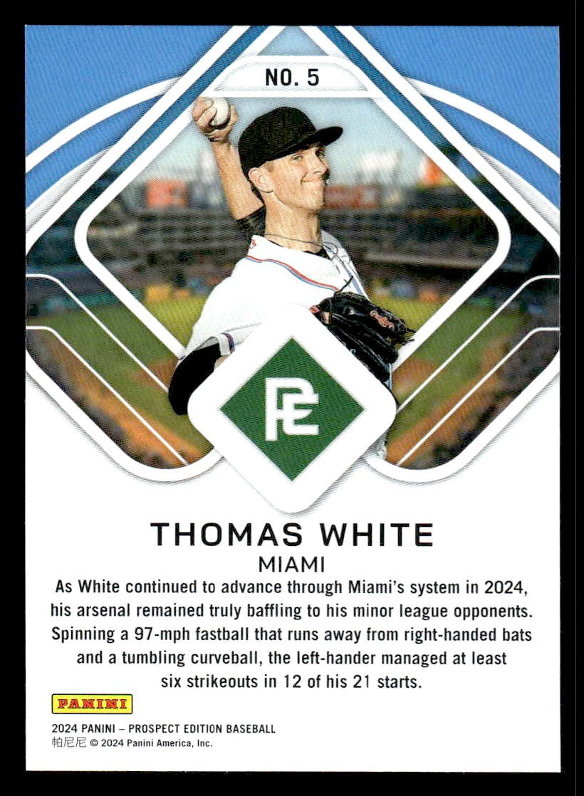 2024 Panini Prospect Edition #5 Thomas White Aces