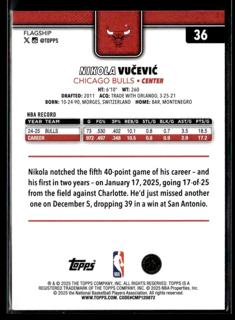 2025-26 Topps #36 Nikola Vučević
