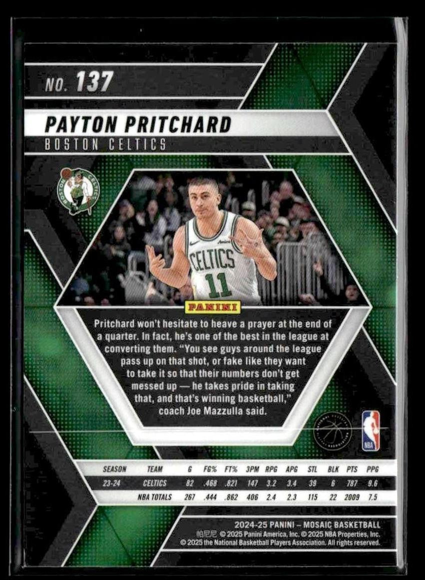 2024-25 Panini Mosaic #137 Payton Pritchard