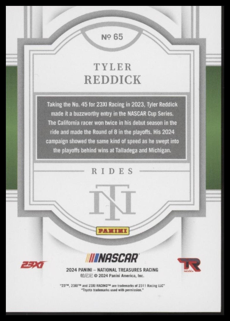 2024 Panini National Treasures #65 Tyler Reddick #/49