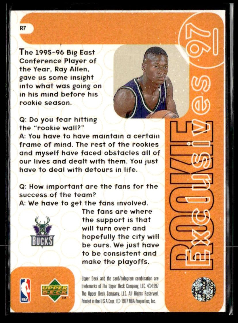 1996-97 Upper Deck #R7 Ray Allen Rookie Exclusives