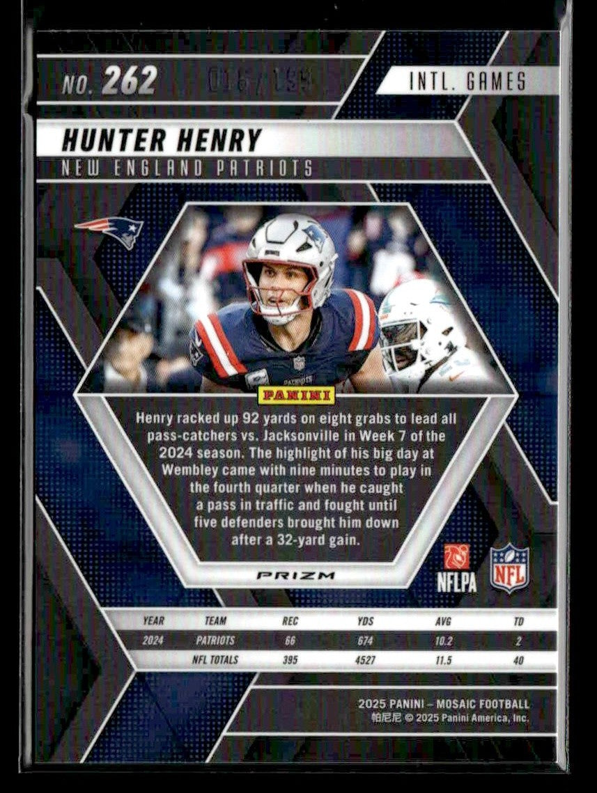 2025 Panini Mosaic #262 Hunter Henry Mosaic Orange #/199