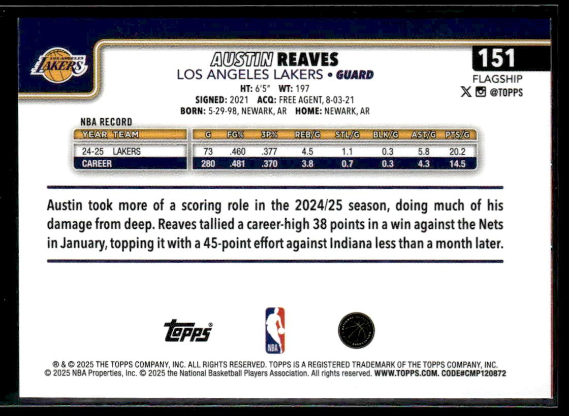2025-26 Topps #151 Austin Reaves