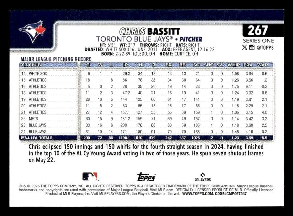 2025 Topps #267 Chris Bassitt