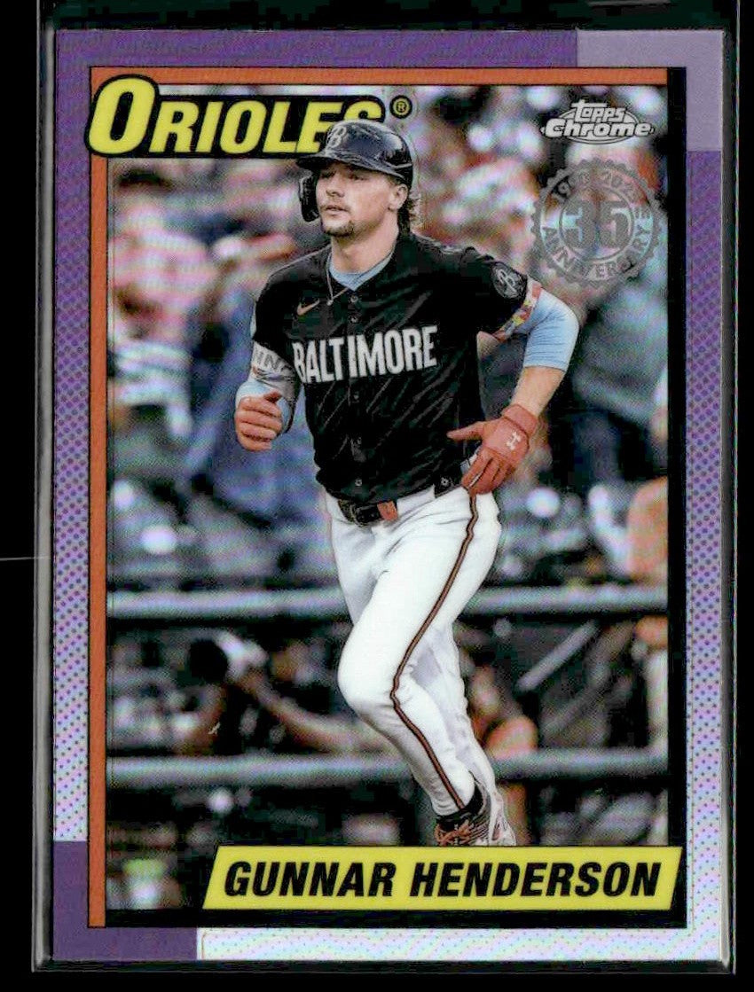 2025 Topps Chrome #90CB-3 Gunnar Henderson 1990 Topps Baseball 35th Anniversary