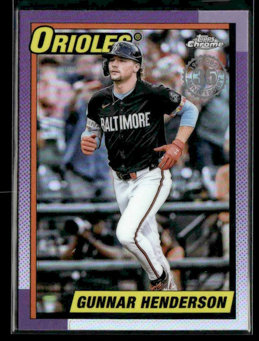 2025 Topps Chrome #90CB-3 Gunnar Henderson 1990 Topps Baseball 35th Anniversary