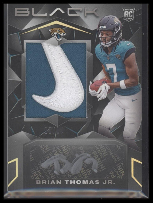 2024 Panini Black #207 Brian Thomas Jr. Gold - Nike Swoosh - Silver Ink #02/10