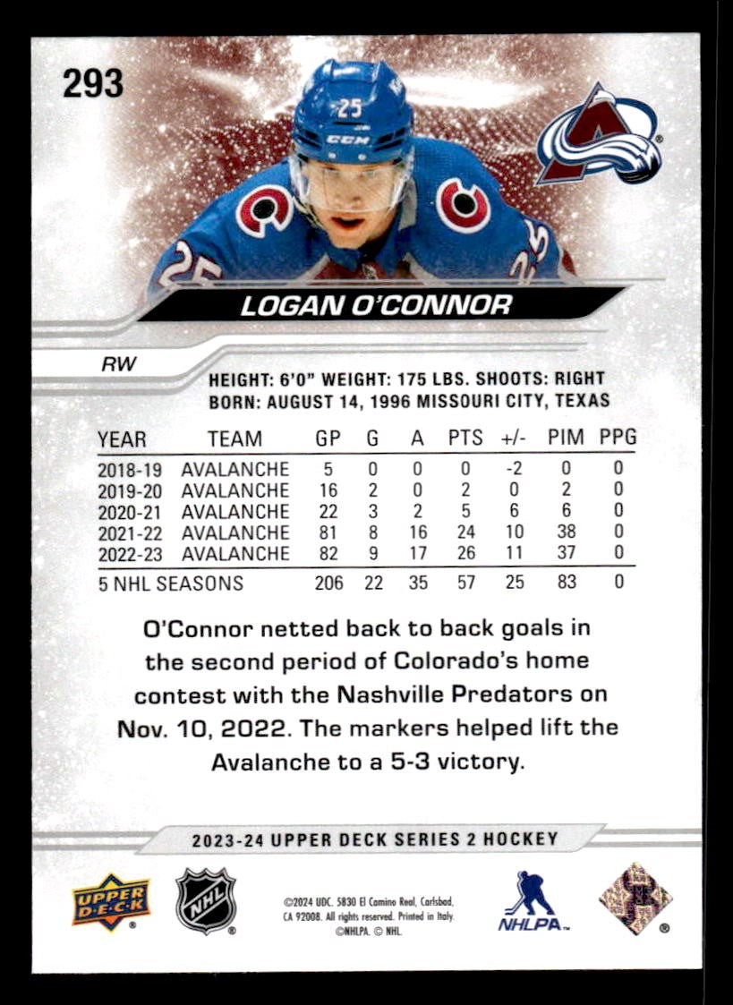 2023-24 Upper Deck #293 Logan O'Connor