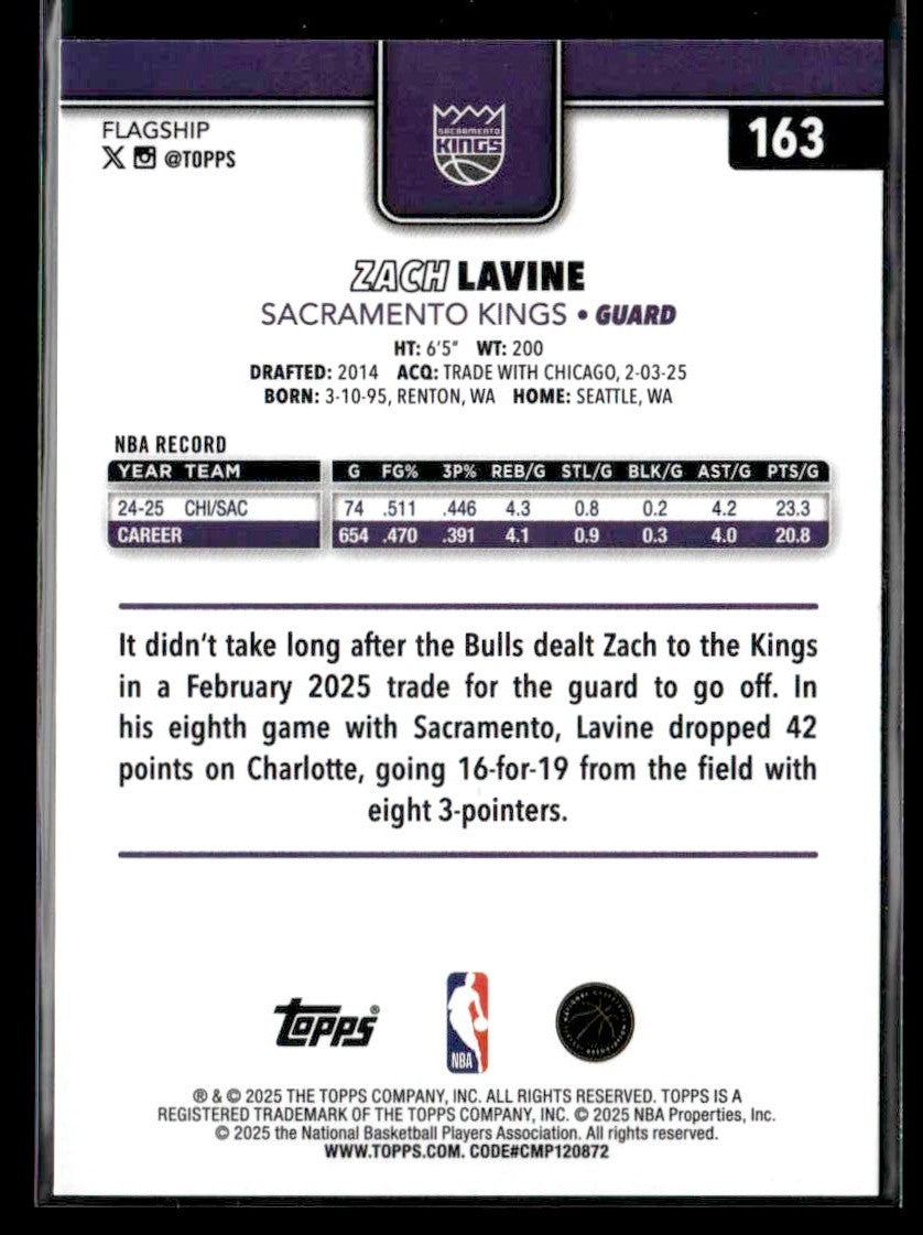 2025-26 Topps #163 Zach LaVine