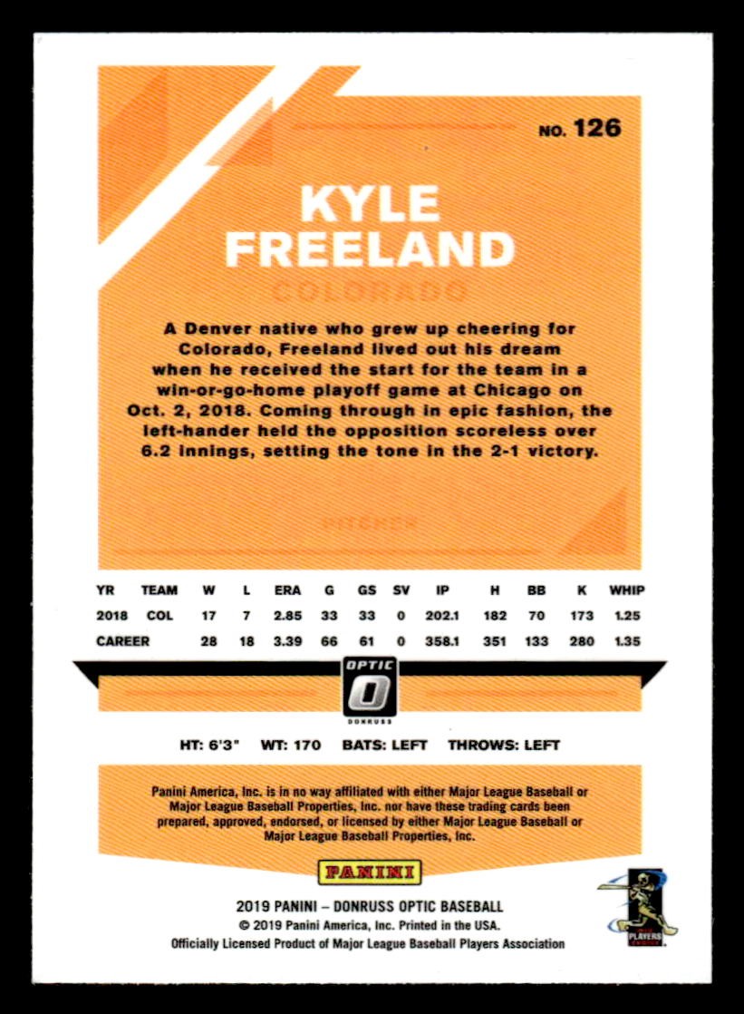 2019 Donruss Optic #126 Kyle Freeland