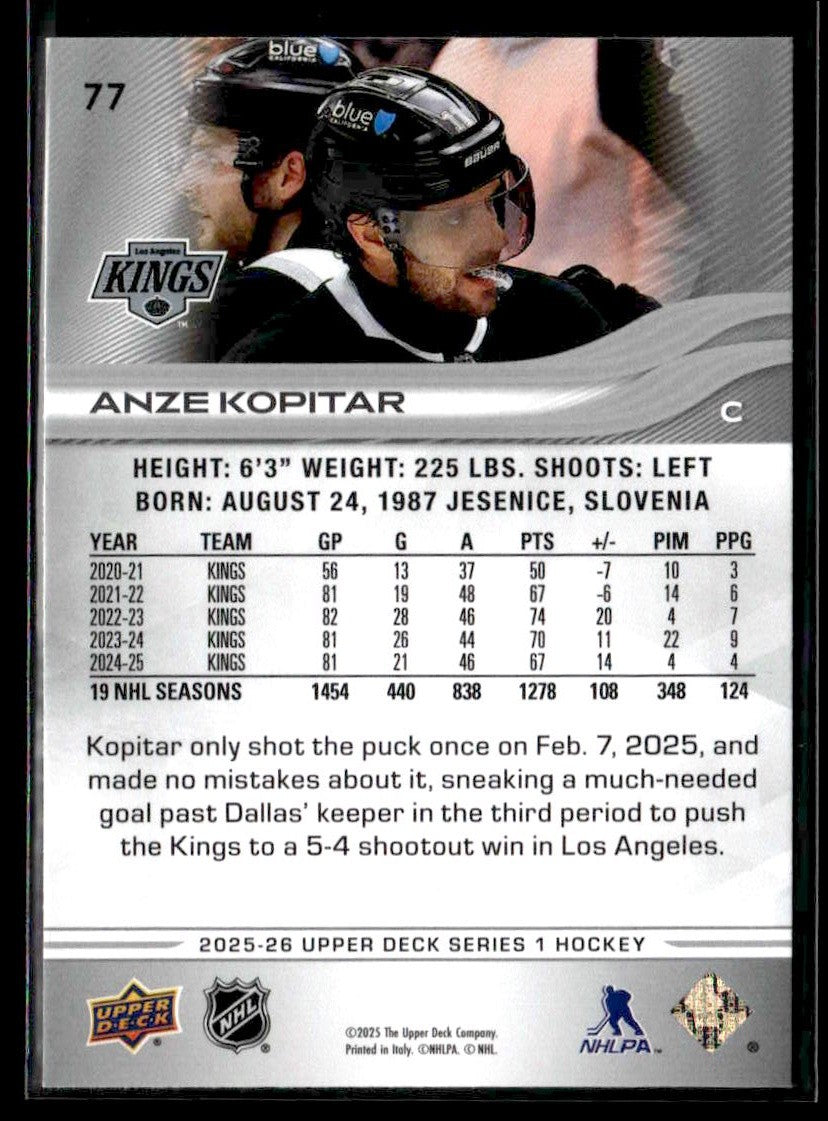 2025-26 Upper Deck #77 Anze Kopitar