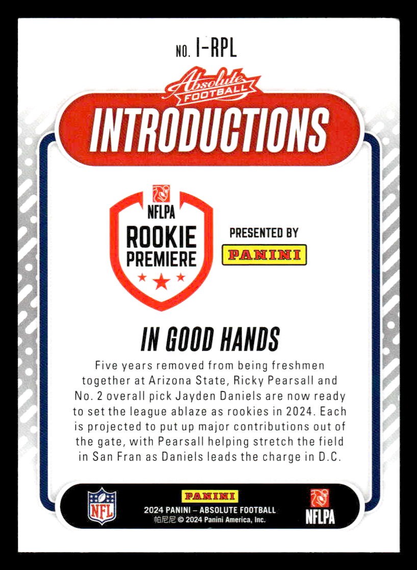 2024 Panini Absolute #I-RPL Ricky Pearsall Introductions