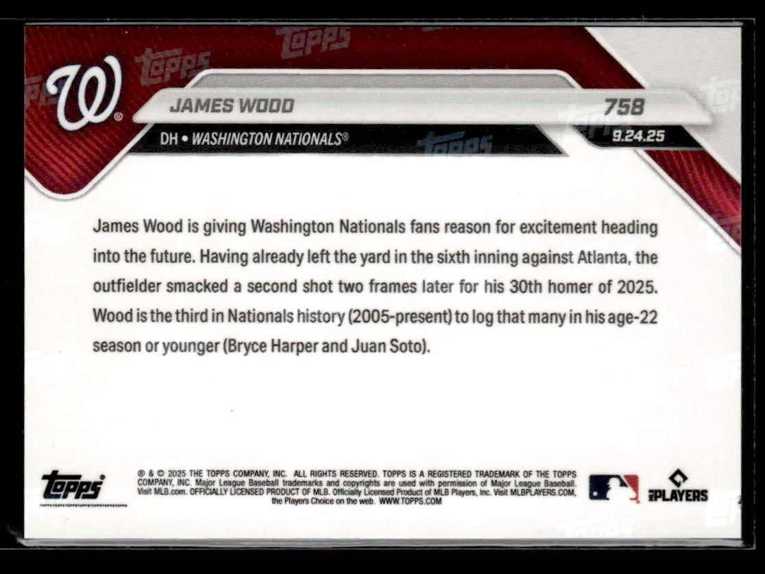 2025 Topps Now #758 James Wood