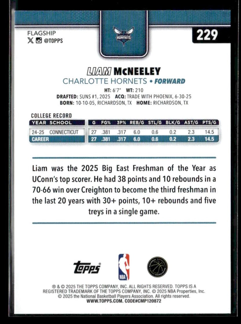 2025-26 Topps #229 Liam McNeeley